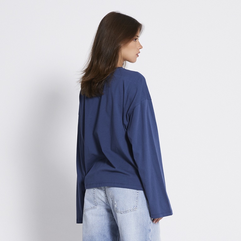 Oversized longsleeve-tee "Bree" Washed navy